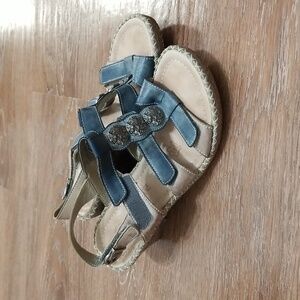 (EU36) Remonte Aztec Strappy Wedge Sandals Leather Slingback